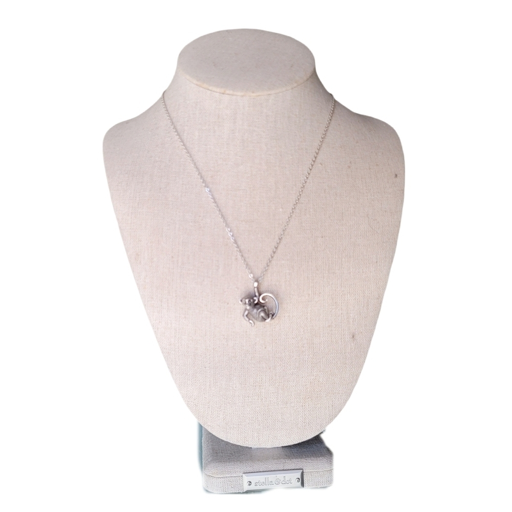 Brighton MONKEYING AROUND Silver Pendant Necklace  on 18" necklace NWT